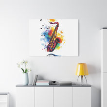 Load image into Gallery viewer, Vibrant Saxophone Art Canvas Print - Colorful Wall Decor