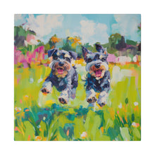 Load image into Gallery viewer, Playful Schnauzer Dogs Canvas Art