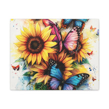 Load image into Gallery viewer, Vibrant Floral Canvas Wall Art, Butterfly Decor
