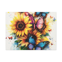 Load image into Gallery viewer, Vibrant Floral Canvas Wall Art, Butterfly Decor
