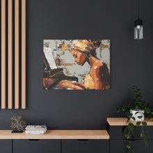 Load image into Gallery viewer, Piano Art Canvas Wall Decor, Inspirational Home Art, Music Lover Gift, Black Woman Artwork, Modern Art Print

