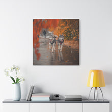 Load image into Gallery viewer, Husky Wall Art Canvas - Autumn Vibes Home Decor
