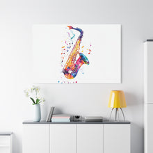 Load image into Gallery viewer, Vibrant Saxophone Canvas Wall Art - Perfect for Music Lovers
