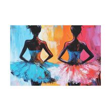 Load image into Gallery viewer, Dancing Ballerinas Canvas Wall Art, Colorful Abstract Ballet Painting, Girls Room Decor, Gift for Dance Lovers, Modern Art
