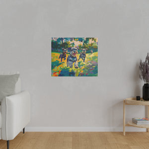 Vibrant Schnauzer Dogs Canvas Wall Art