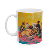 Load image into Gallery viewer, Colorful Cat Art Ceramic Mug
