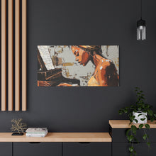 Load image into Gallery viewer, Piano Art Canvas Wall Decor, Inspirational Home Art, Music Lover Gift, Black Woman Artwork, Modern Art Print
