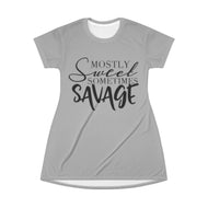 T-Shirt Dress (AOP) - Savage