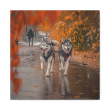 Load image into Gallery viewer, Husky Wall Art Canvas - Autumn Vibes Home Decor
