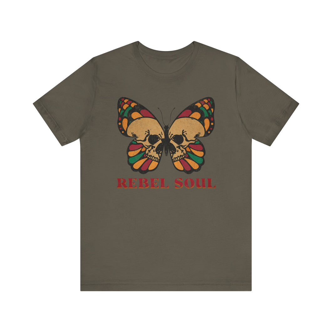 Vintage Rebel Soul Butterfly Tee - Unisex Jersey Short Sleeve Shirt