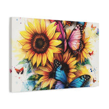 Load image into Gallery viewer, Vibrant Floral Canvas Wall Art, Butterfly Decor
