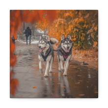 Load image into Gallery viewer, Husky Wall Art Canvas - Autumn Vibes Home Decor
