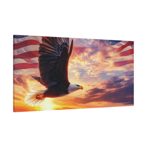 Eagle Sunset Canvas Wall Art - Patriotic Home Decor