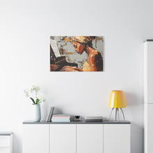Load image into Gallery viewer, Piano Art Canvas Wall Decor, Inspirational Home Art, Music Lover Gift, Black Woman Artwork, Modern Art Print
