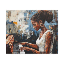 Load image into Gallery viewer, Piano Woman Canvas Art, Stylish Modern Decor, Gift for Music Lovers, Home Wall Art, Unique Artistic Playroom Decor

