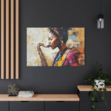 Load image into Gallery viewer, Saxophone Art Canvas, Elegant Wall Decor for Jazz Lovers, Music-Themed Home Decoration, Perfect Gift for Musicians, Unique Art Piece, [...]
