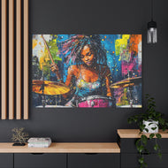 Colorful Drummer Canvas Art | Music Wall Decor, Unique Gift, Drum Lover's Art, Home Decor, Vibrant Gallery Wall