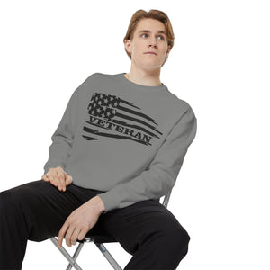 Veteran Flag Unisex Garment-Dyed Sweatshirt - Comfortable Tribute for Heroes