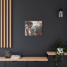 Load image into Gallery viewer, Canvas Wall Art, Piano Woman Artwork, Living Room Decor, Music Lover Gift, Black Artist Print, Home Office Decoration
