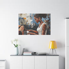 Load image into Gallery viewer, Piano Woman Canvas Art, Stylish Modern Decor, Gift for Music Lovers, Home Wall Art, Unique Artistic Playroom Decor
