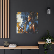Saxophone Art Canvas, Jazz Decor, Music Lover Gift, Home Wall Art, Portrait Painting, Modern Artwork, Unique Gift Idea
