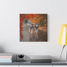 Load image into Gallery viewer, Husky Wall Art Canvas - Autumn Vibes Home Decor
