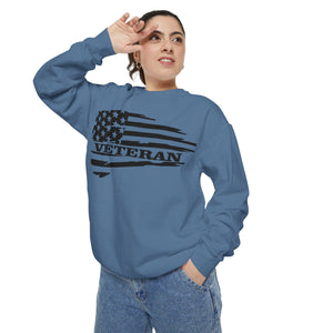 Veteran Flag Unisex Garment-Dyed Sweatshirt - Comfortable Tribute for Heroes