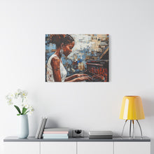 Load image into Gallery viewer, Canvas Wall Art, Piano Woman Artwork, Living Room Decor, Music Lover Gift, Black Artist Print, Home Office Decoration
