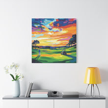 Load image into Gallery viewer, Vibrant Golf Sunset Canvas Art
