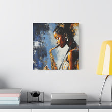 Load image into Gallery viewer, Saxophone Art Canvas, Music Lover Decor, Jazz Wall Art, Unique Gift for Musicians, Home Office Decoration, Inspirational Artwork

