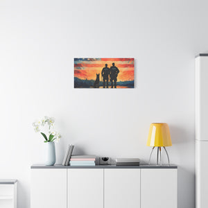 Patriotic Canvas Print - Heroes and Their Dogs - Perfect for Veterans Day and Memorial Day