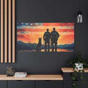 Patriotic Canvas Print - Heroes and Their Dogs - Perfect for Veterans Day and Memorial Day