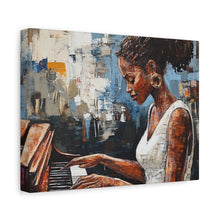 Load image into Gallery viewer, Piano Woman Canvas Art, Stylish Modern Decor, Gift for Music Lovers, Home Wall Art, Unique Artistic Playroom Decor

