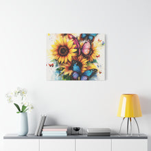 Load image into Gallery viewer, Vibrant Floral Canvas Wall Art, Butterfly Decor
