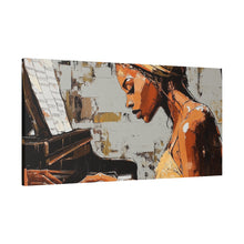 Load image into Gallery viewer, Piano Art Canvas Wall Decor, Inspirational Home Art, Music Lover Gift, Black Woman Artwork, Modern Art Print
