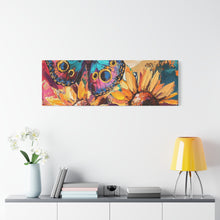 Load image into Gallery viewer, Colorful Butterfly and Sunflowers Canvas Art, Nature Wall Decor, Flower Artwork, Gift for Home, Boho Decor, Vibrant Art Print
