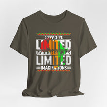 Load image into Gallery viewer, Inspirational Unisex Short Sleeve Tee - "Never Be Limited" Design
