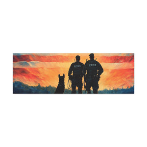 Patriotic Canvas Print - Heroes and Their Dogs - Perfect for Veterans Day and Memorial Day