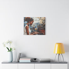 Load image into Gallery viewer, Canvas Wall Art, Piano Woman Artwork, Living Room Decor, Music Lover Gift, Black Artist Print, Home Office Decoration
