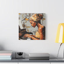 Load image into Gallery viewer, Piano Art Canvas Wall Decor, Inspirational Home Art, Music Lover Gift, Black Woman Artwork, Modern Art Print
