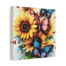 Load image into Gallery viewer, Vibrant Floral Canvas Wall Art, Butterfly Decor
