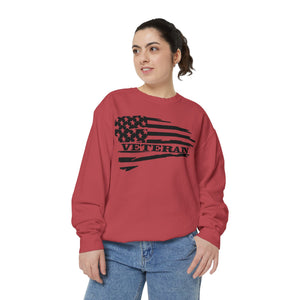 Veteran Flag Unisex Garment-Dyed Sweatshirt - Comfortable Tribute for Heroes