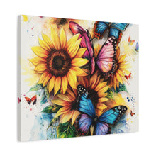Load image into Gallery viewer, Vibrant Floral Canvas Wall Art, Butterfly Decor

