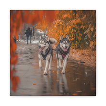 Load image into Gallery viewer, Husky Wall Art Canvas - Autumn Vibes Home Decor
