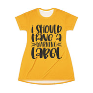T-Shirt Dress (AOP) - Warning
