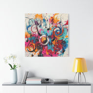 Vibrant Musical Canvas Art - Colorful Stretched Wall Decor for Music Lovers