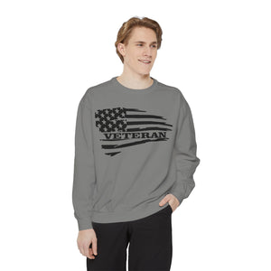 Veteran Flag Unisex Garment-Dyed Sweatshirt - Comfortable Tribute for Heroes