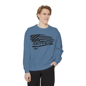 Veteran Flag Unisex Garment-Dyed Sweatshirt - Comfortable Tribute for Heroes