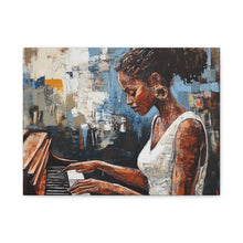 Load image into Gallery viewer, Piano Woman Canvas Art, Stylish Modern Decor, Gift for Music Lovers, Home Wall Art, Unique Artistic Playroom Decor
