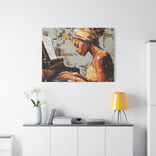 Load image into Gallery viewer, Piano Art Canvas Wall Decor, Inspirational Home Art, Music Lover Gift, Black Woman Artwork, Modern Art Print
